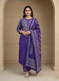 Bm perple badhani prient cotton kurta set