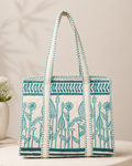 Block Printed Quilted Tote Bag
