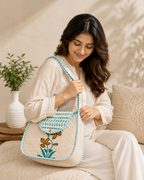 Block Printed Quilted Cotton Shoulder Bag