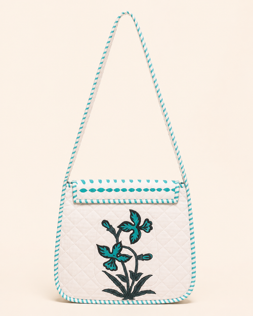 Block Printed Quilted Cotton Shoulder Bag