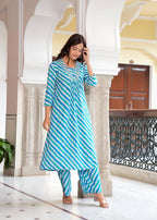 Lehariya Printed Rayon Kurta and Palazzo Set
