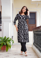 Ethnic Motifs Printed Rayon Kurta and Pant Set