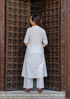 Pearl Bush Katha Cotton Kurta and Palazzo Set