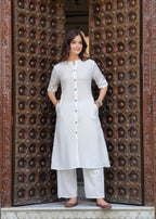 Pearl Bush Katha Cotton Kurta and Palazzo Set