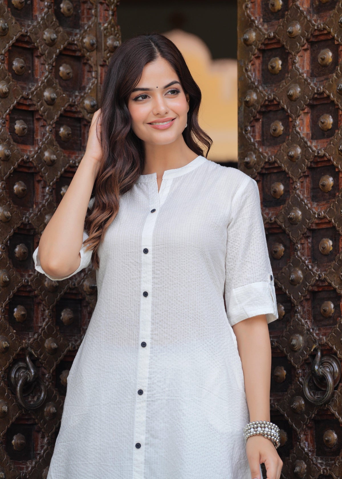 Pearl Bush Katha Cotton Kurta and Palazzo Set
