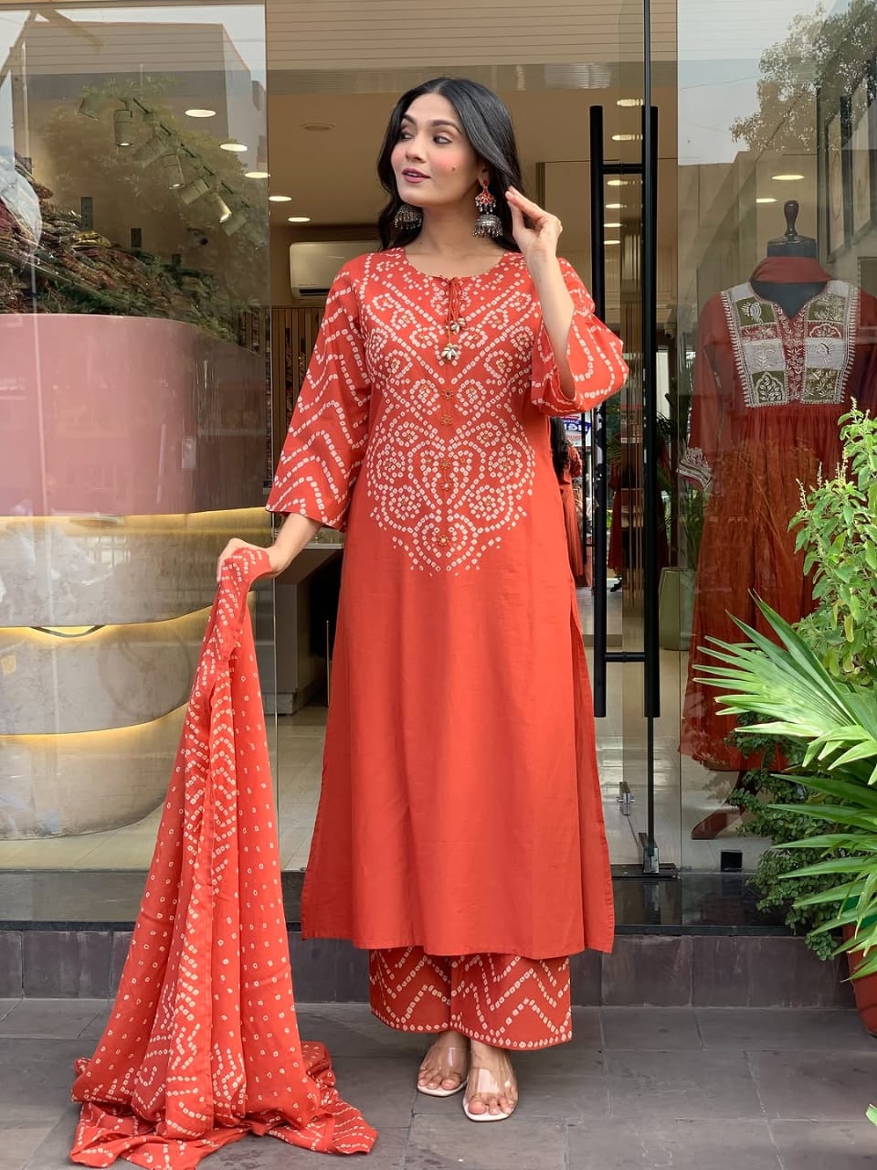 Bm Orange Kodi Kurta Set