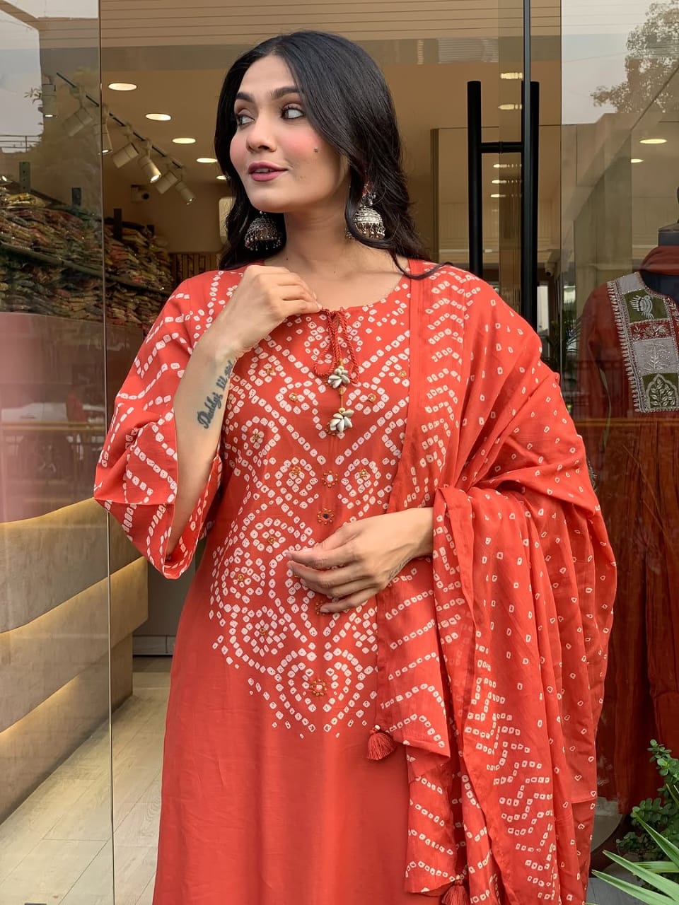 Bm Orange Kodi Kurta Set
