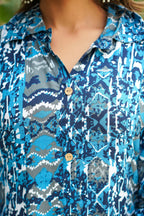Blue Ikat Printed Co-Ord Set