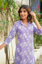 Floral Printed Lavender Purple Co Ord Set