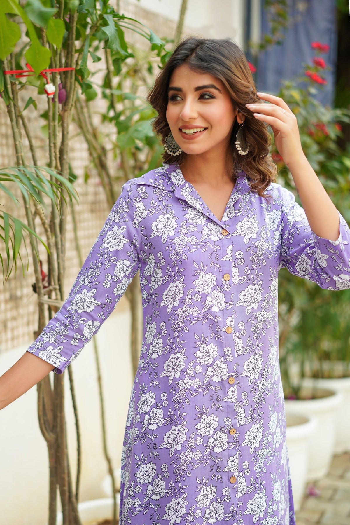Floral Printed Lavender Purple Co Ord Set