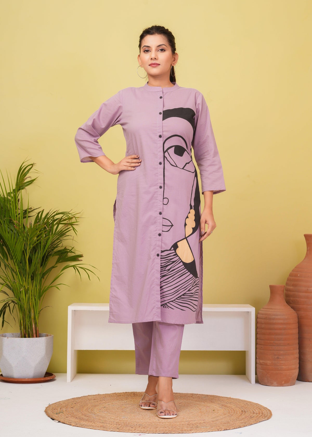 Cavern Pink Printed Cotton Co-Ord Set