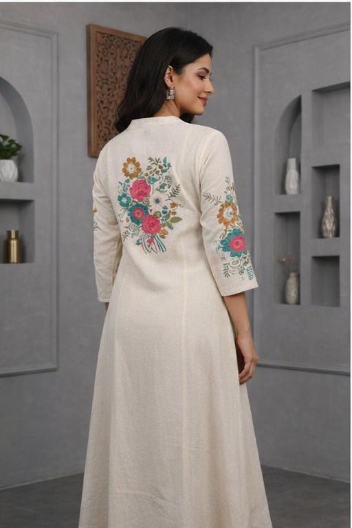 Blba Off White Cotton Flex Kurta Set