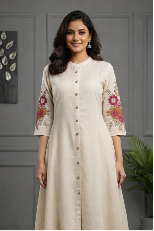 Blba Off White Cotton Flex Kurta Set