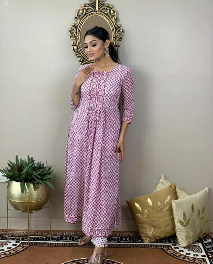 Procion Printed Nayra Cut Kurta and Pant Set
