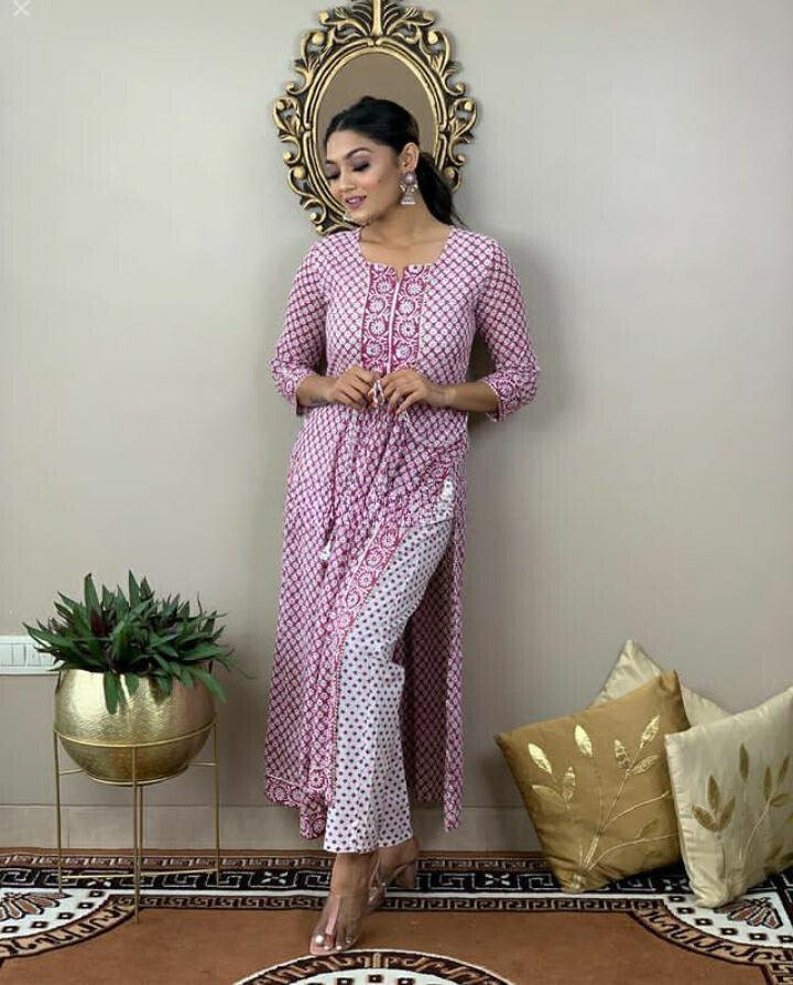 Procion Printed Nayra Cut Kurta and Pant Set