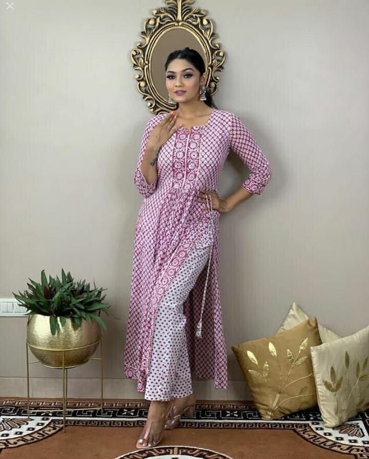 Procion Printed Nayra Cut Kurta and Pant Set