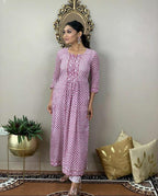 Procion Printed Nayra Cut Kurta and Pant Set