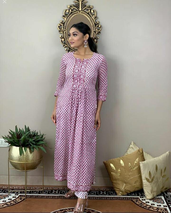 Procion Printed Nayra Cut Kurta and Pant Set