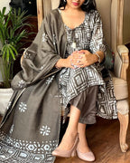 Sequence Hand Work Cotton Suit Set with Dupatta
