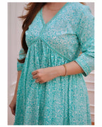 Procion Printed Light Sea Green Kurta and Pant Set