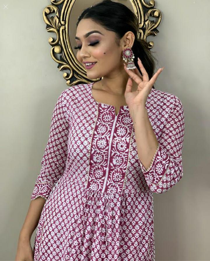 Procion Printed Nayra Cut Kurta and Pant Set