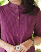 Wine Katha Cotton Kurta and Palazzo Set