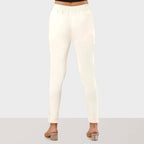 Off White Stretchable Cotton Pant