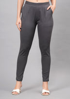 Dark Grey Stretchable Cotton Pant