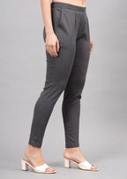 Dark Grey Stretchable Cotton Pant