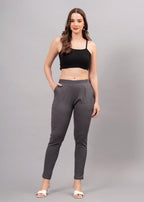 Dark Grey Stretchable Cotton Pant