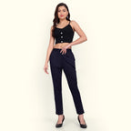 Navy Blue Stretchable Cotton Pant