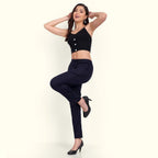 Navy Blue Stretchable Cotton Pant