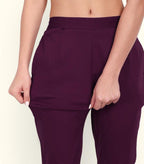 Wine Berry Stretchable Cotton Pant