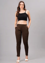 Brown Stretchable Cotton Pant