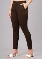 Brown Stretchable Cotton Pant