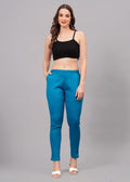 Pacific Blue Stretchable Cotton Pant