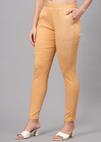 Pale Copper Stretchable Cotton Pant