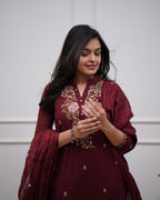 Beautiful Pure Cotton Super Dyed Embroidery Suit