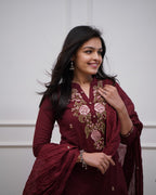 Beautiful Pure Cotton Super Dyed Embroidery Suit