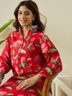 Red Printed Cotton Farshi Salwar Set