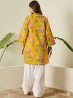 Yellow Printed Cotton Farshi Salwar Set