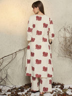 Off White Printed Cotton Flex Co-Ord Set