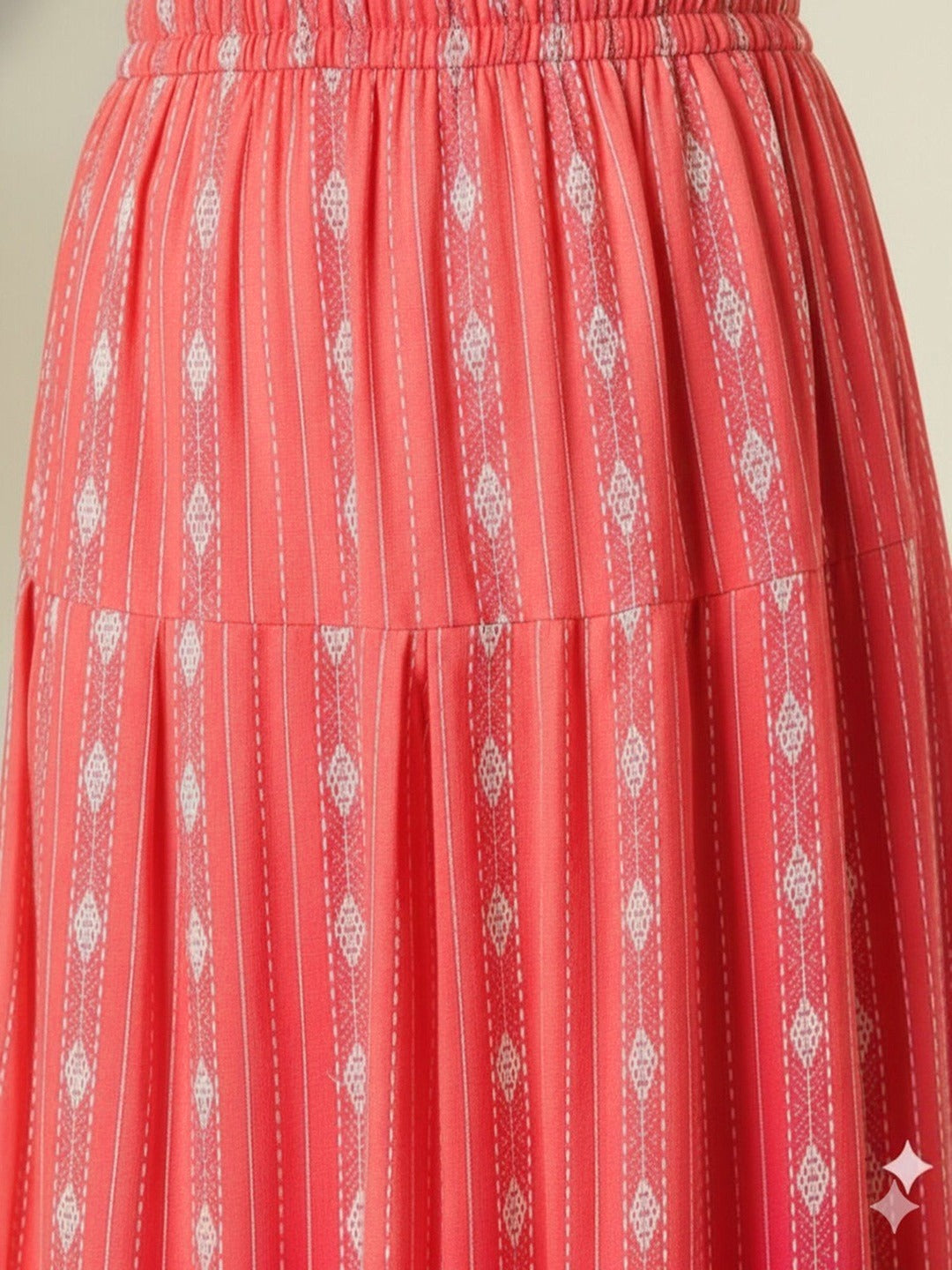 Pale Red Printed Katha Cotton Farsi Salwar Set