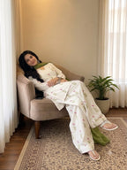 White Printed Cotton Kurta and Pant Set with Dupatta