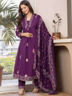 Sm purple cotton kuta set