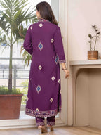 Sm purple cotton kuta set