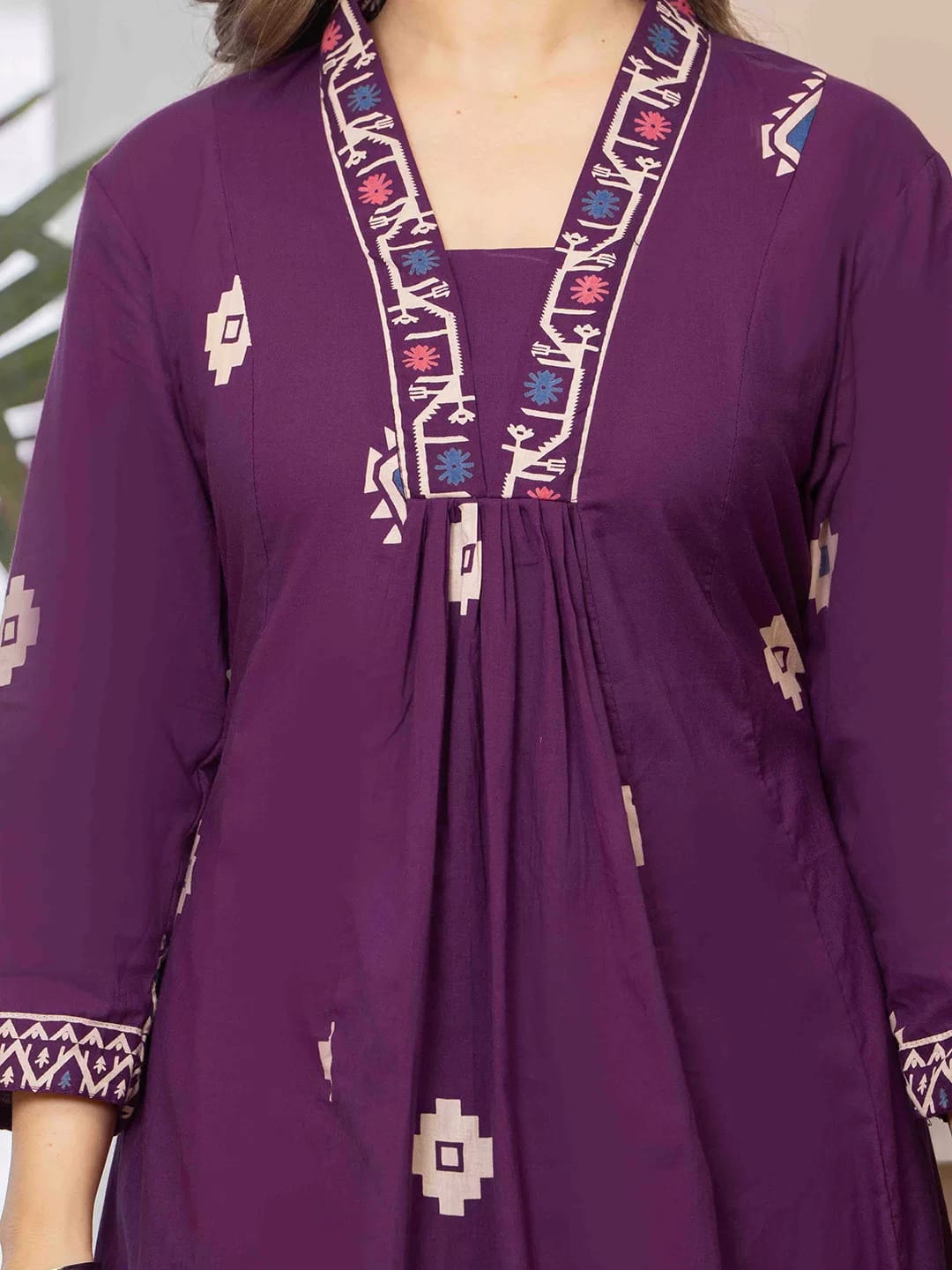 Sm purple cotton kuta set