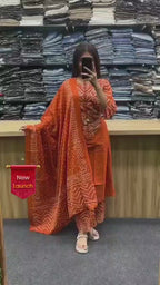 Bm Orange Kodi Kurta Set